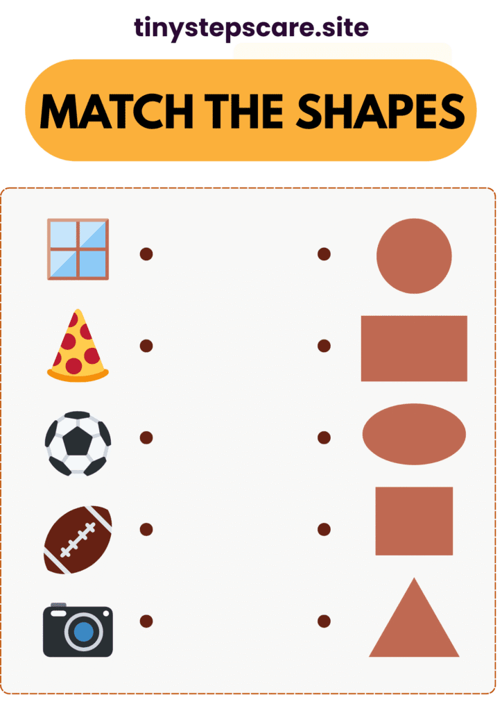 Preschool Shape matching activity worksheet for early learning