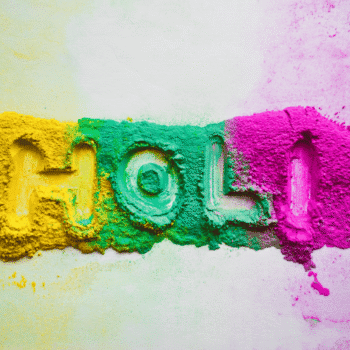 Children playing Holi with natural and skin-safe colors