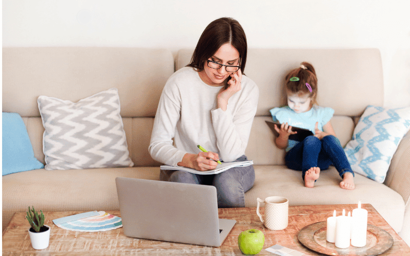 Keep kids busy at home with simple activities while mom works from home